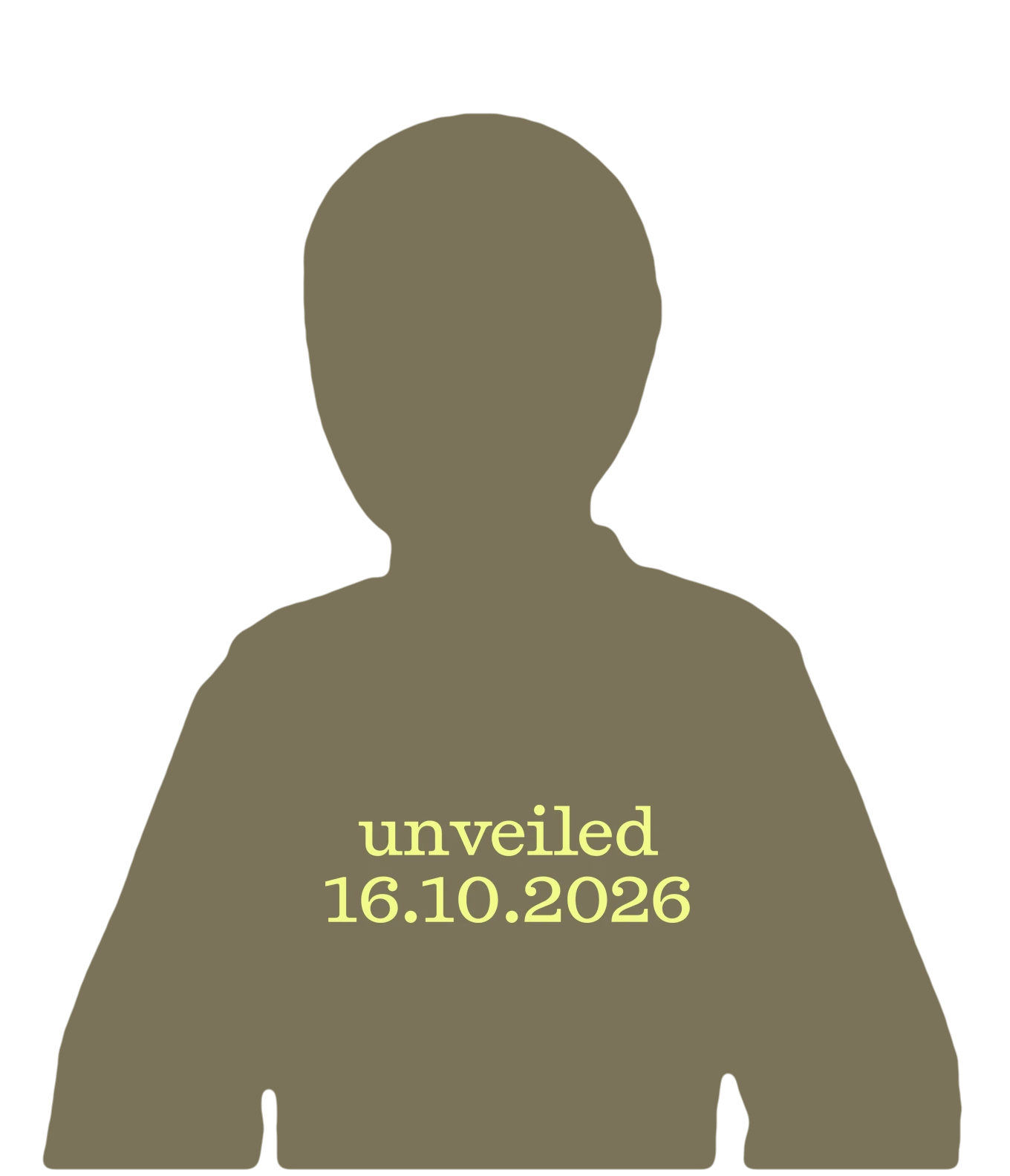 Silhouette of Plim, front view. Unveiled 16.10.2026.