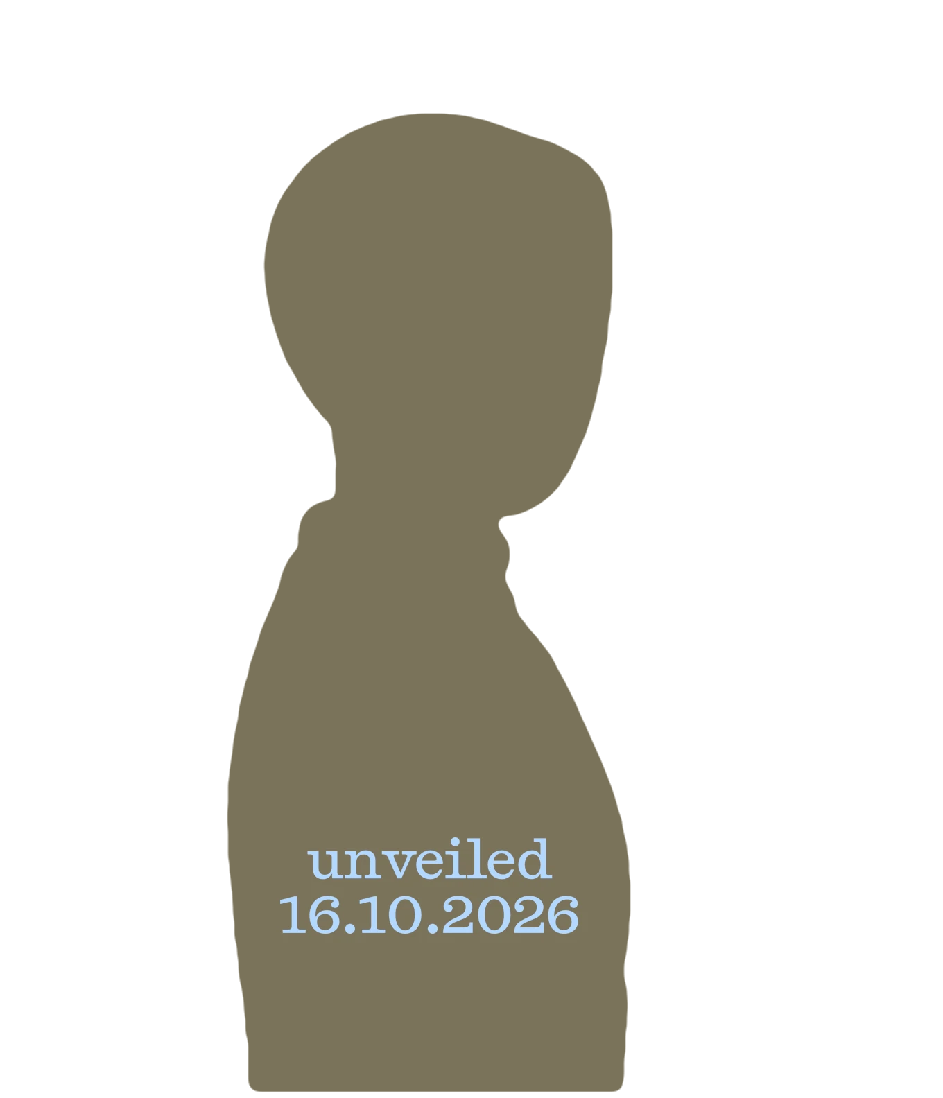 Silhouette of Plim, side view. Unveiled 16.10.2026.
